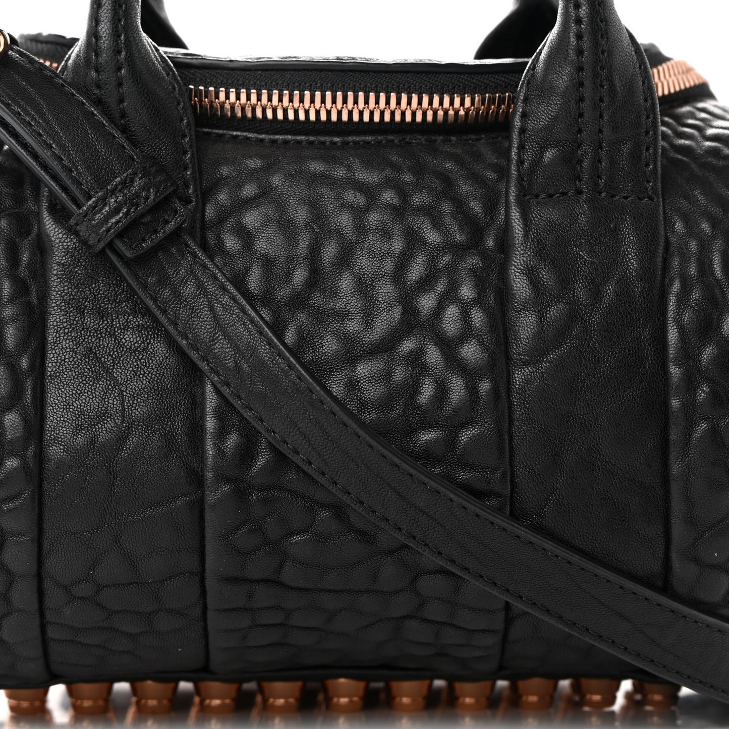 Pebbled Lambskin Rockie Black Rose Gold Hardware