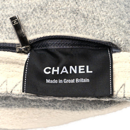 Chanel Merino Wool Cashmere CC Pillow Grey Off White 3 of 3