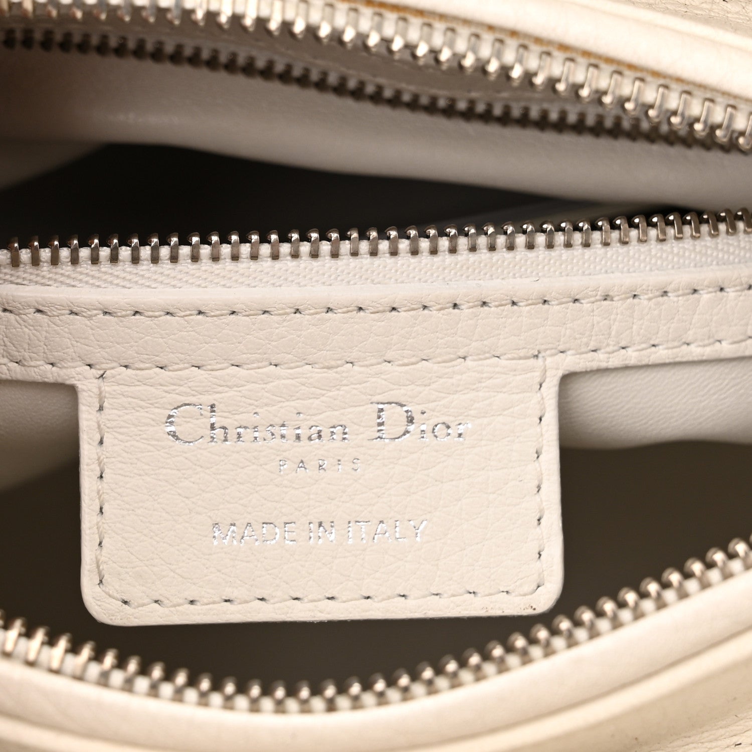 Christian Dior Calfskin Cannage Print Medium Lady Dior White 6 of 13