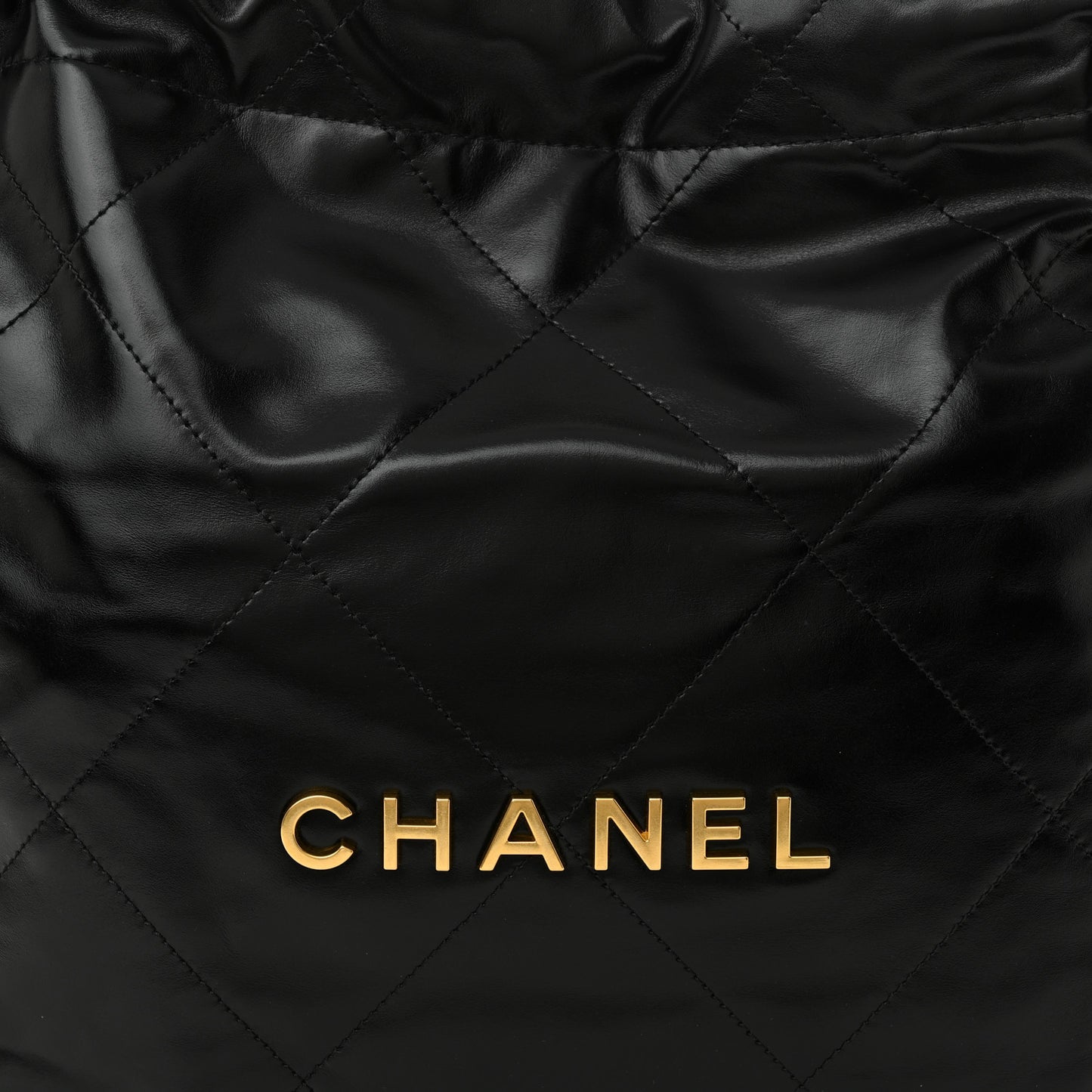 Shiny Calfskin Quilted Small Chanel 22 Black