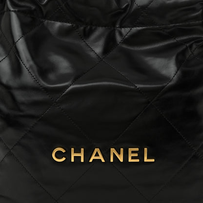 Chanel Shiny Calfskin Quilted Small Chanel 22 Black 9 of 12
