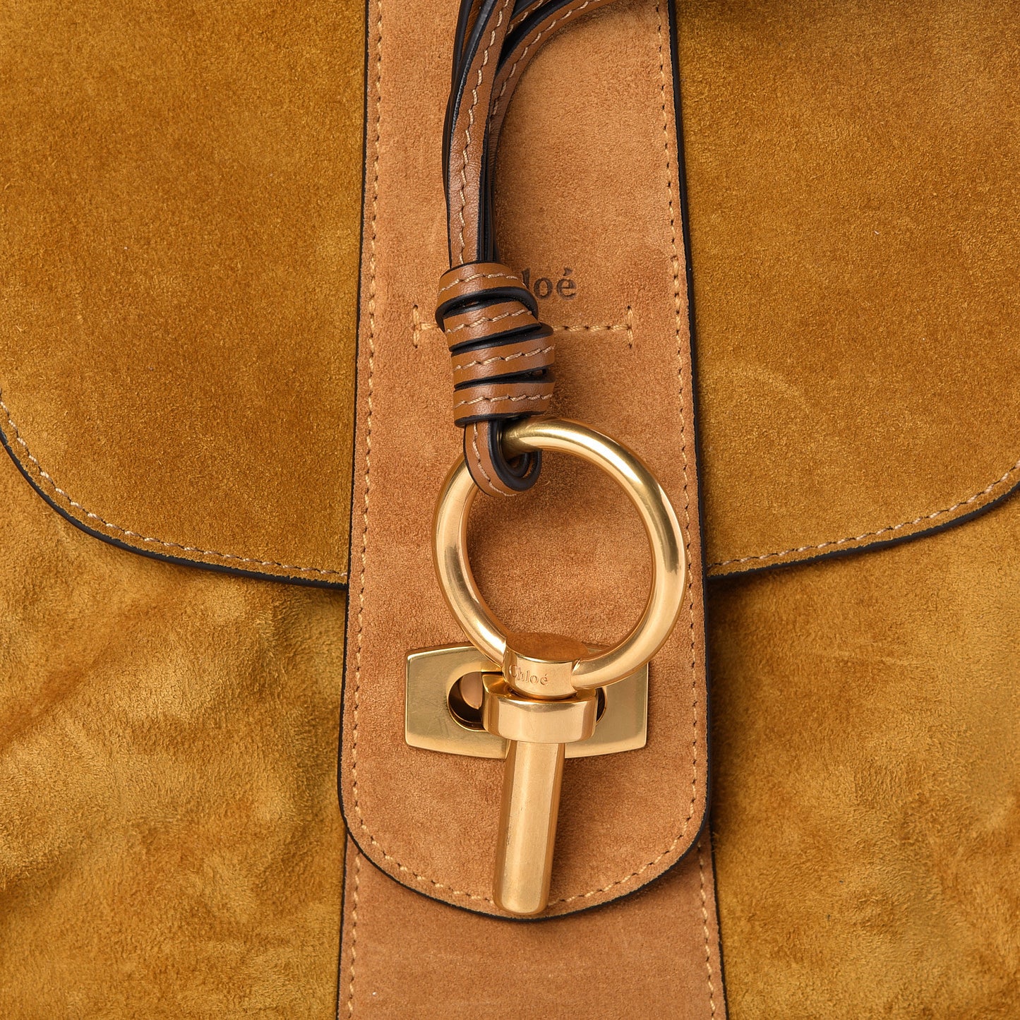 Suede Small Lexa Shoulder Bag Mustard Brown