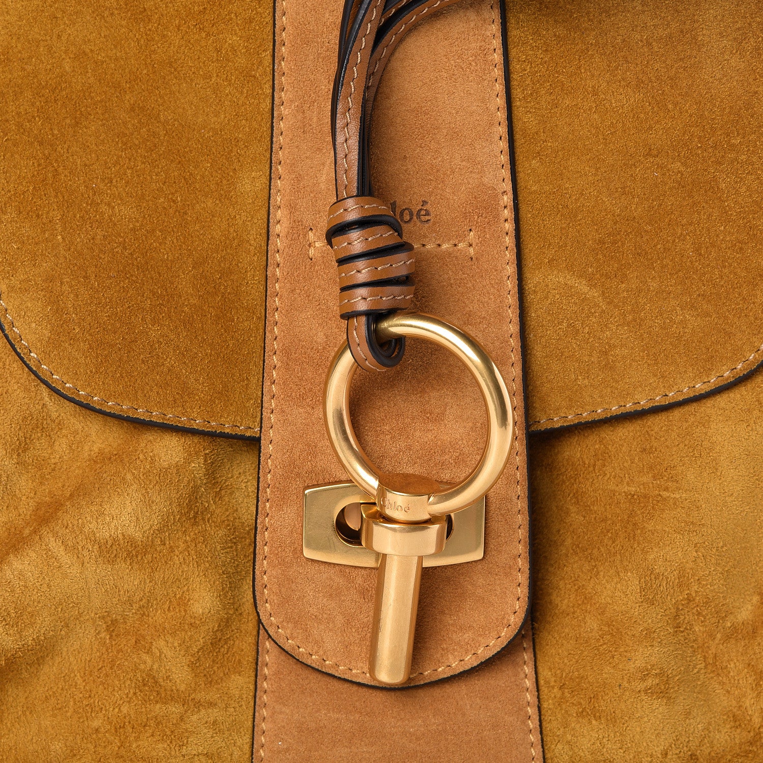 Chloe Suede Small Lexa Shoulder Bag Mustard Brown 8 of 11