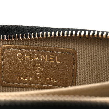 Chanel Lambskin Quilted CC Pearl Crush Zip Card Holder On Chain Black 6 of 10