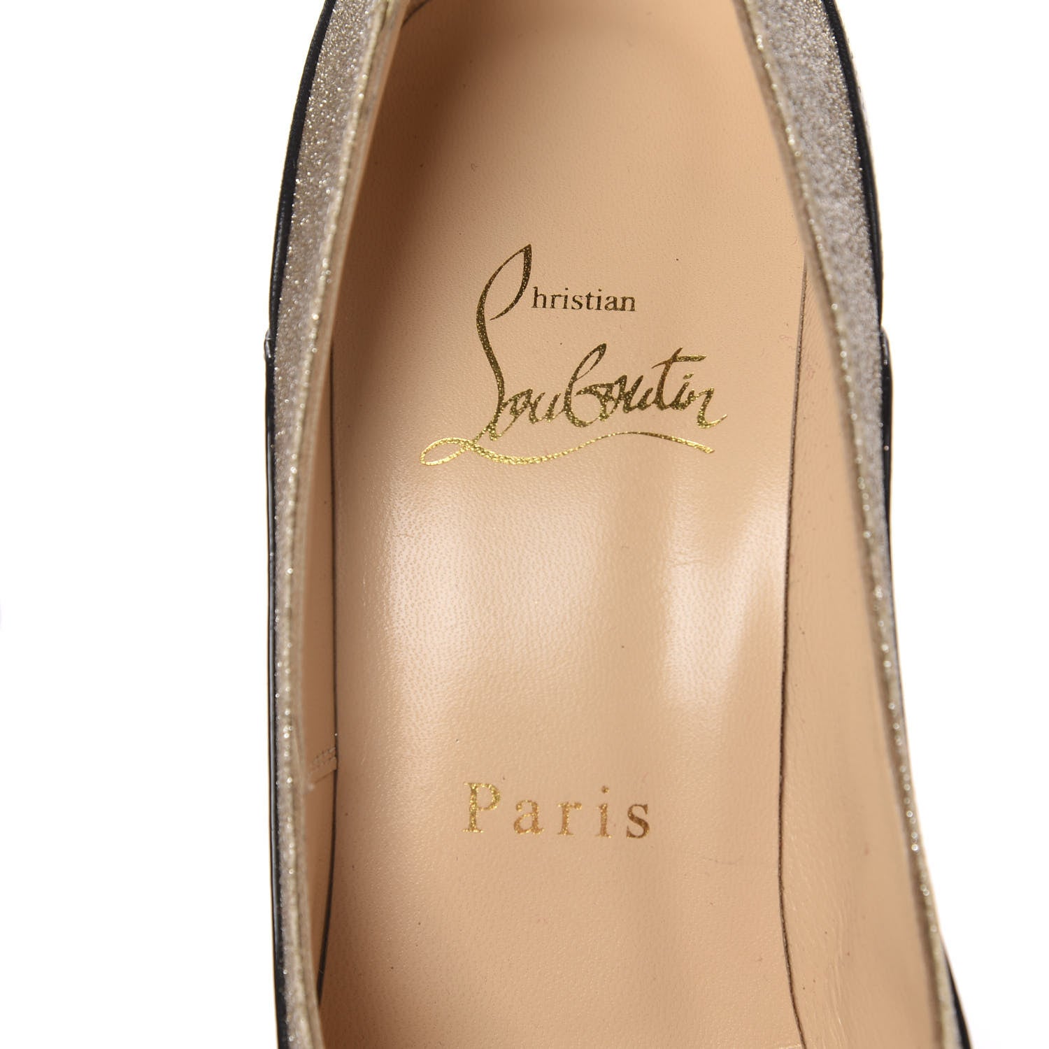 Christian Louboutin Glitter Patent Fluo Tucsick 100 Pumps 36 Black Ivory 6 of 9