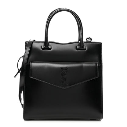 Saint Laurent Shiny Calfskin Small Uptown Tote Black 1 of 9
