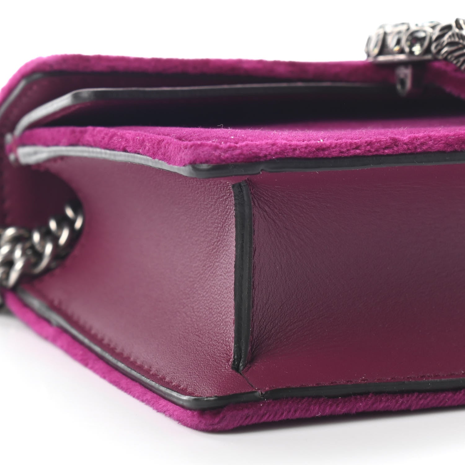 Gucci Velvet Super Mini Dionysus Shoulder Bag Fuchsia Violet Cyclamen 7 of 8