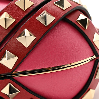 Valentino Garavani Nappa Carry Secrets Heart Rockstud Spike Minaudiere Clutch Shadow Pink Red 10 of 10