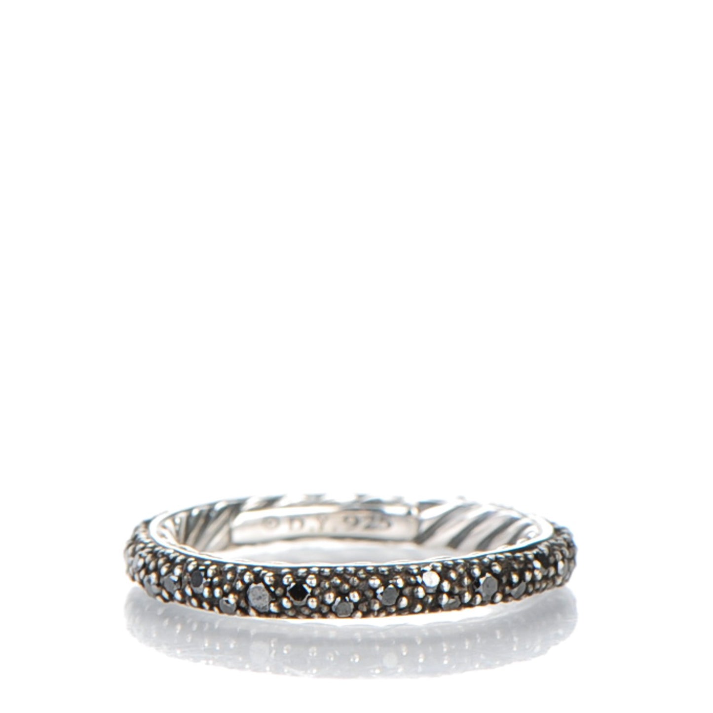 Sterling Silver Black Diamond 3mm Midnight Melange Band Ring 51.5 6