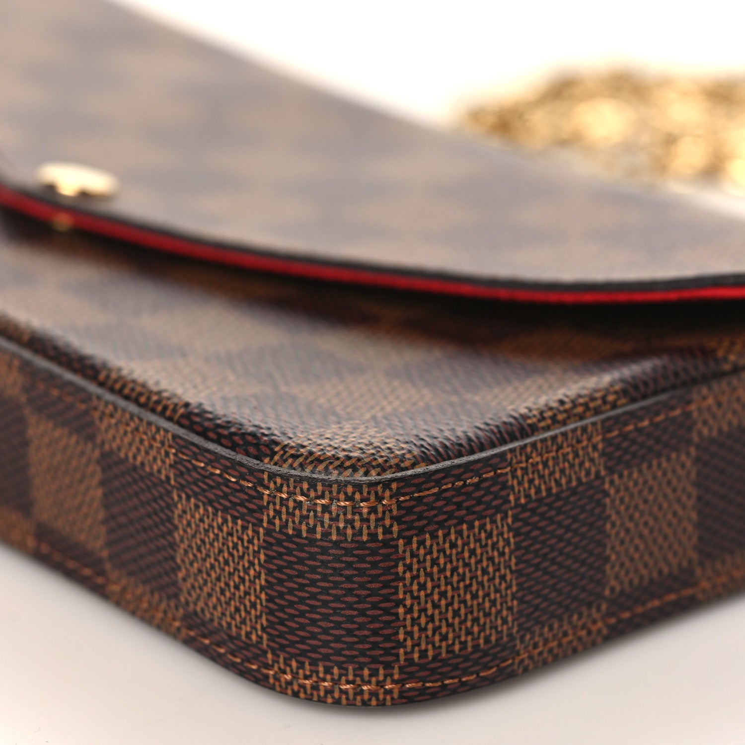 Louis Vuitton Damier Ebene Pochette Felicie Chain Wallet 9 of 9