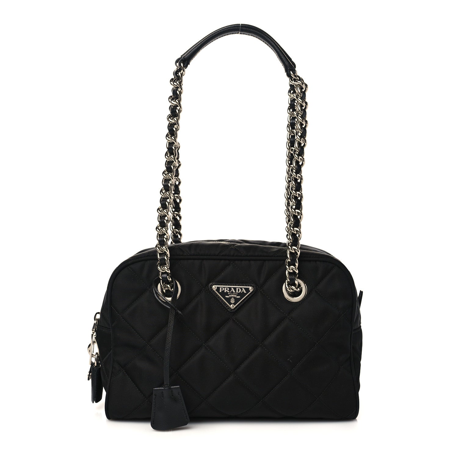 Prada Nylon Tessuto Impuntu Quilted Shoulder Bag Black 1 of 7