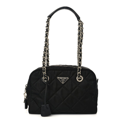 Prada Nylon Tessuto Impuntu Quilted Shoulder Bag Black 1 of 7