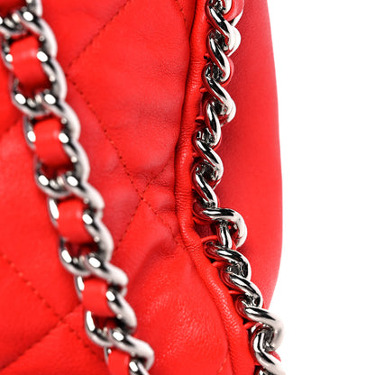 Chanel Washed Lambskin Chain Around Bowler Red 10 of 11