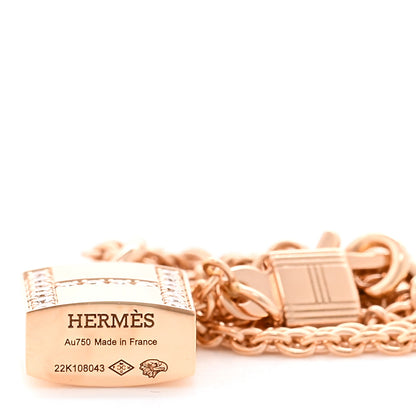 Hermes 18K Rose Gold Diamond Amulettes Cadenas Pendant Necklace 5 of 6