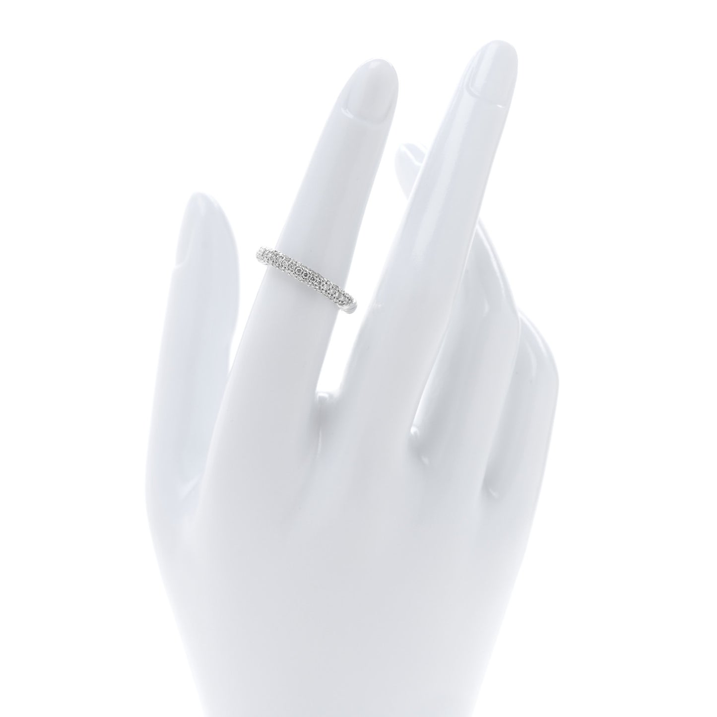 Sterling Silver Diamond Petite Pave Band Ring 52 6