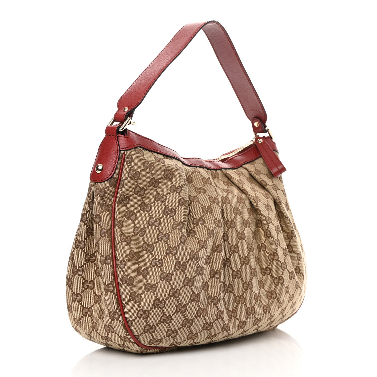 Gucci Monogram Medium Sukey Hobo Red 2 of 13