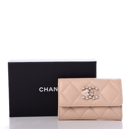 Chanel Caviar Pearl Quilted Coco Candy Flap Card Holder Beige 8 of 8