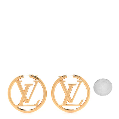 Louis Vuitton Metal Louise Hoop Earrings Gold 2 of 5