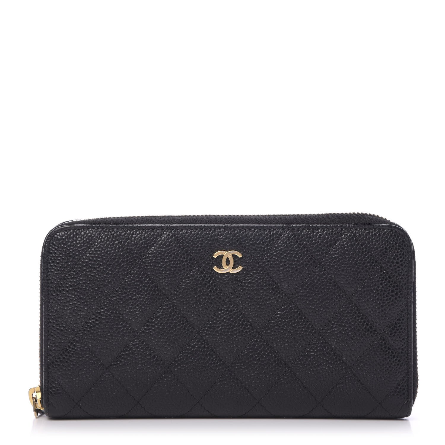 Chanel Caviar Quilted Large Gusset Zip Around Wallet Black 1 of 8
