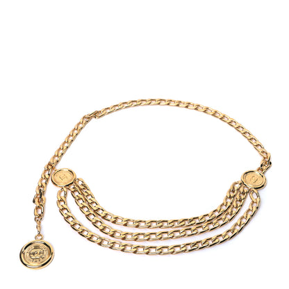 Chanel Metal Chain CC Medallion Belt Gold 1 of 5