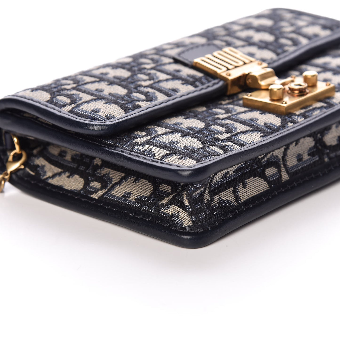Oblique DiorAddict Wallet On Chain Clutch Navy Blue