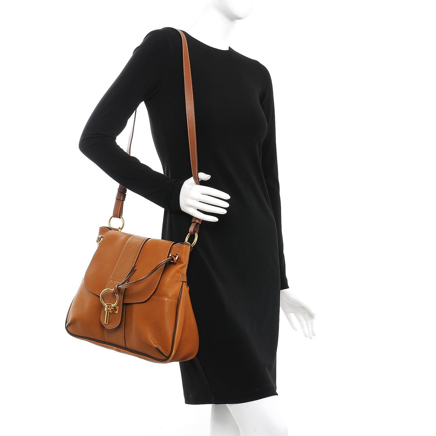 Chloe Grained Lambskin Medium Lexa Shoulder Bag Mustard Brown 2 of 9