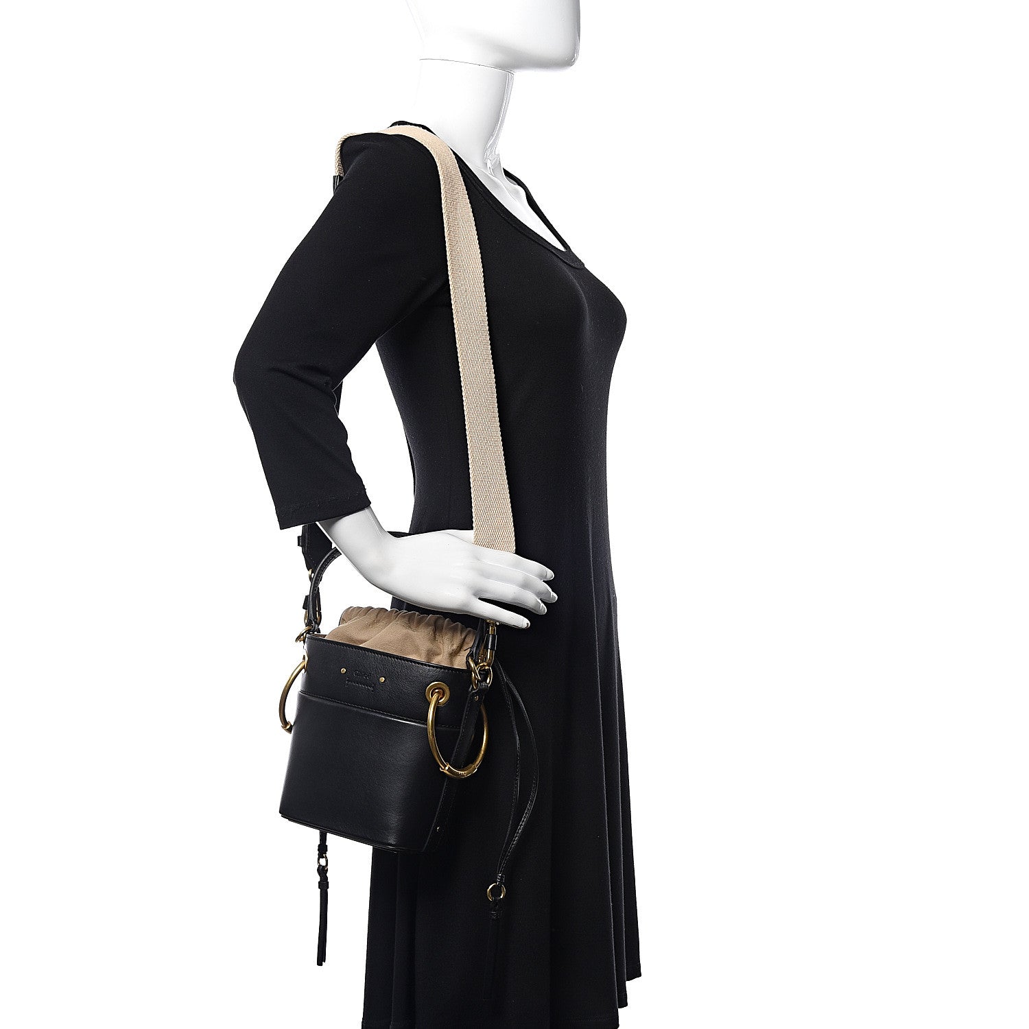Chloe Smooth Calfskin Mini Roy Bucket Bag Black 2 of 11