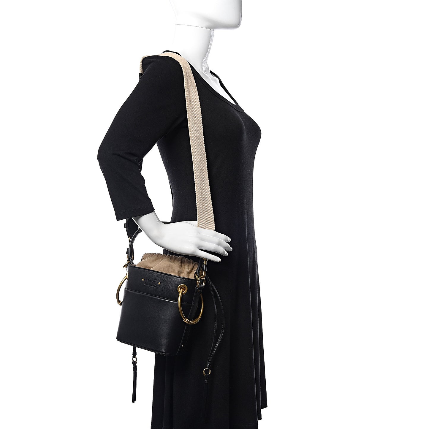 Smooth Calfskin Mini Roy Bucket Bag Black