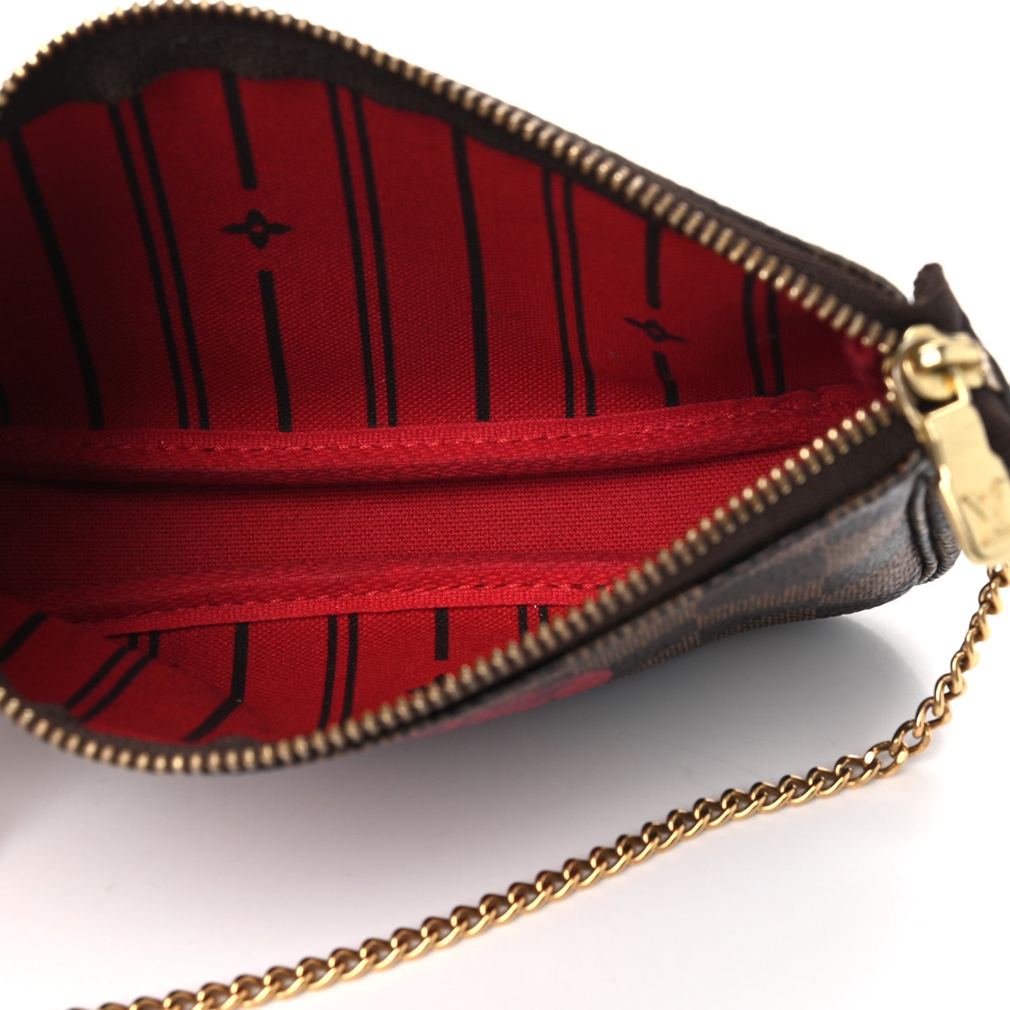Damier Ebene Complice Trunks and Bags Mini Pochette Accessories Red