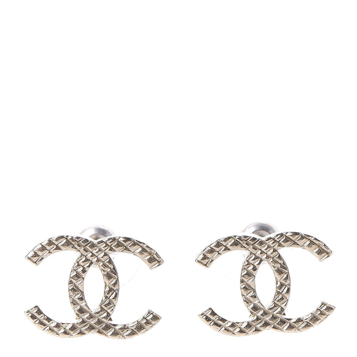 Quilted CC Earrings Gold