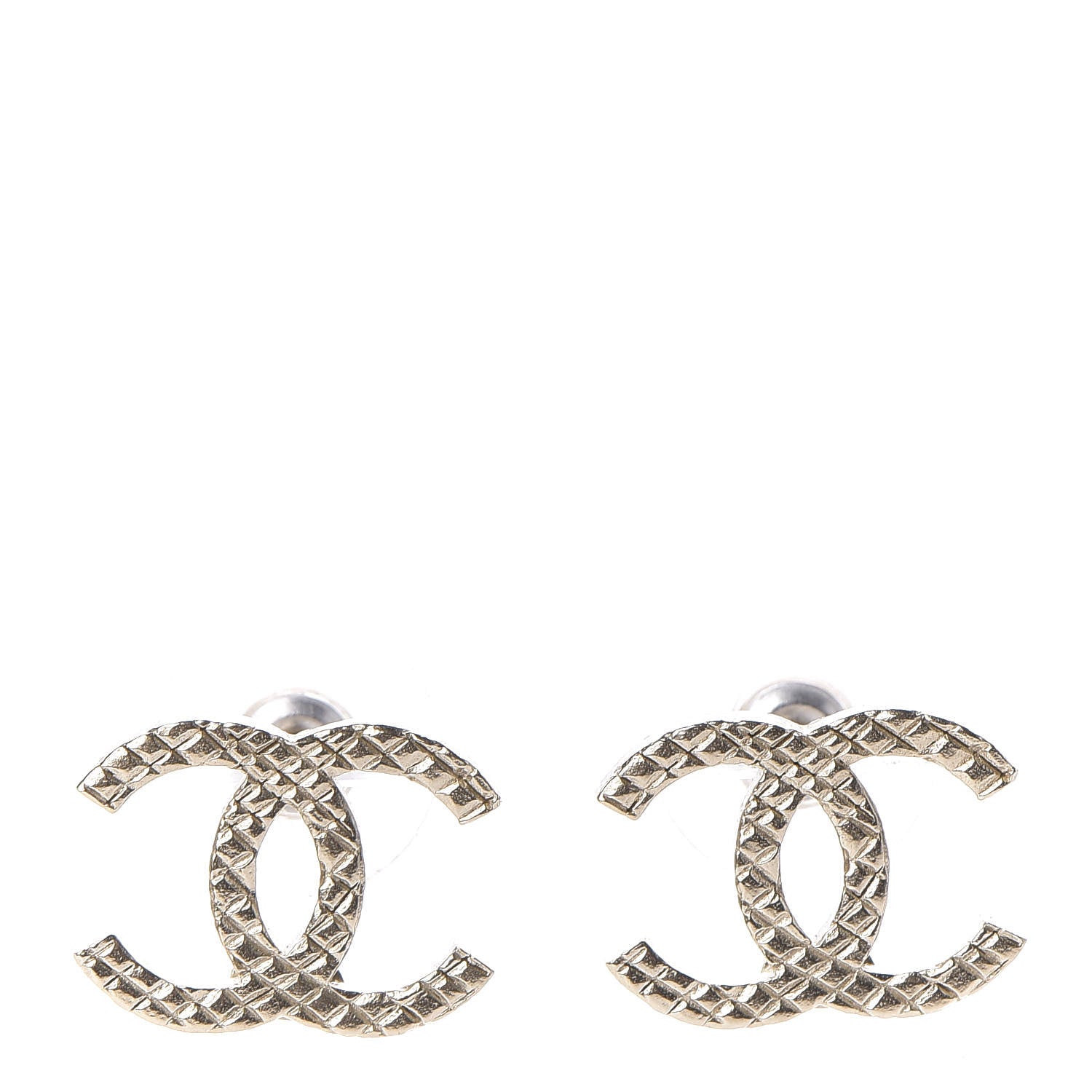 Chanel Quilted CC Earrings Gold 1 of 5