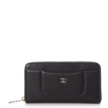 Chanel Grained Calfskin Neo Executive Zip Around Wallet Black 1 of 9