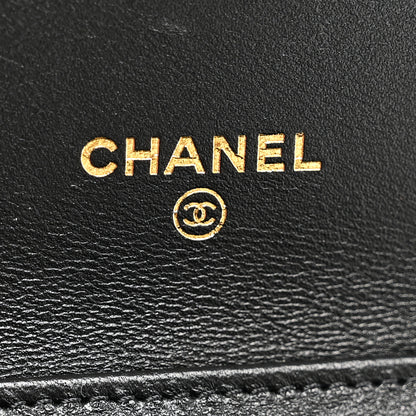 Chanel Metallic Calfskin Clutch With Chain Black Gold 6 of 11