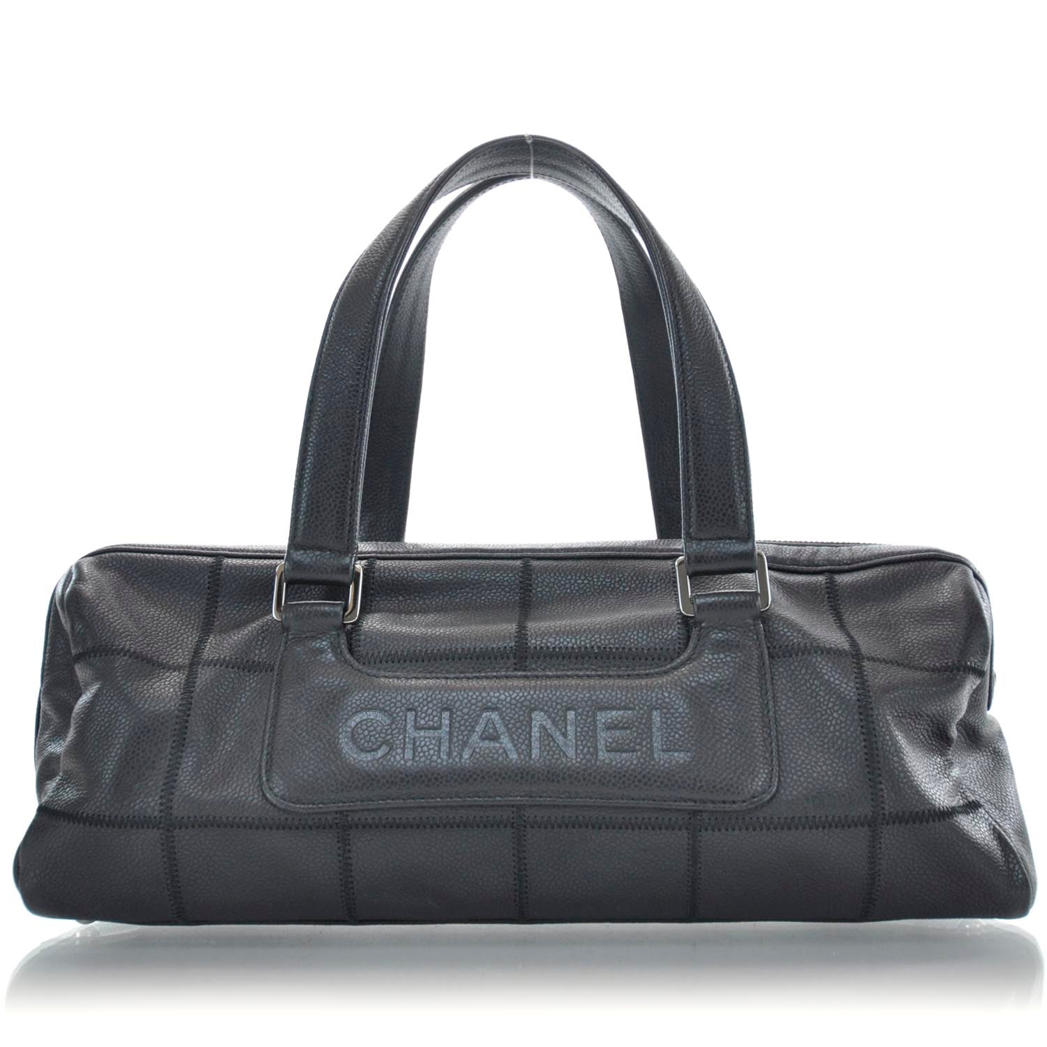 Chanel Caviar Square Stitched Satchel Black 1 of 9