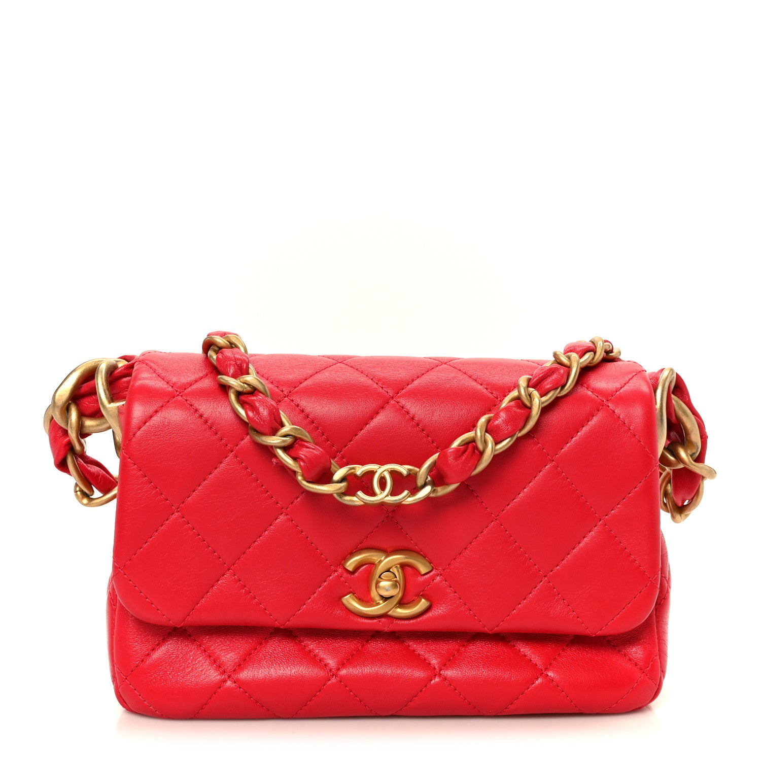 Chanel Lambskin Quilted Small Flap Red 1 of 10