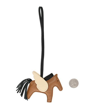 Hermes Milo Lambskin Grigri Rodeo Pegase Horse Bag Charm PM Sesame Black Nata 2 of 4
