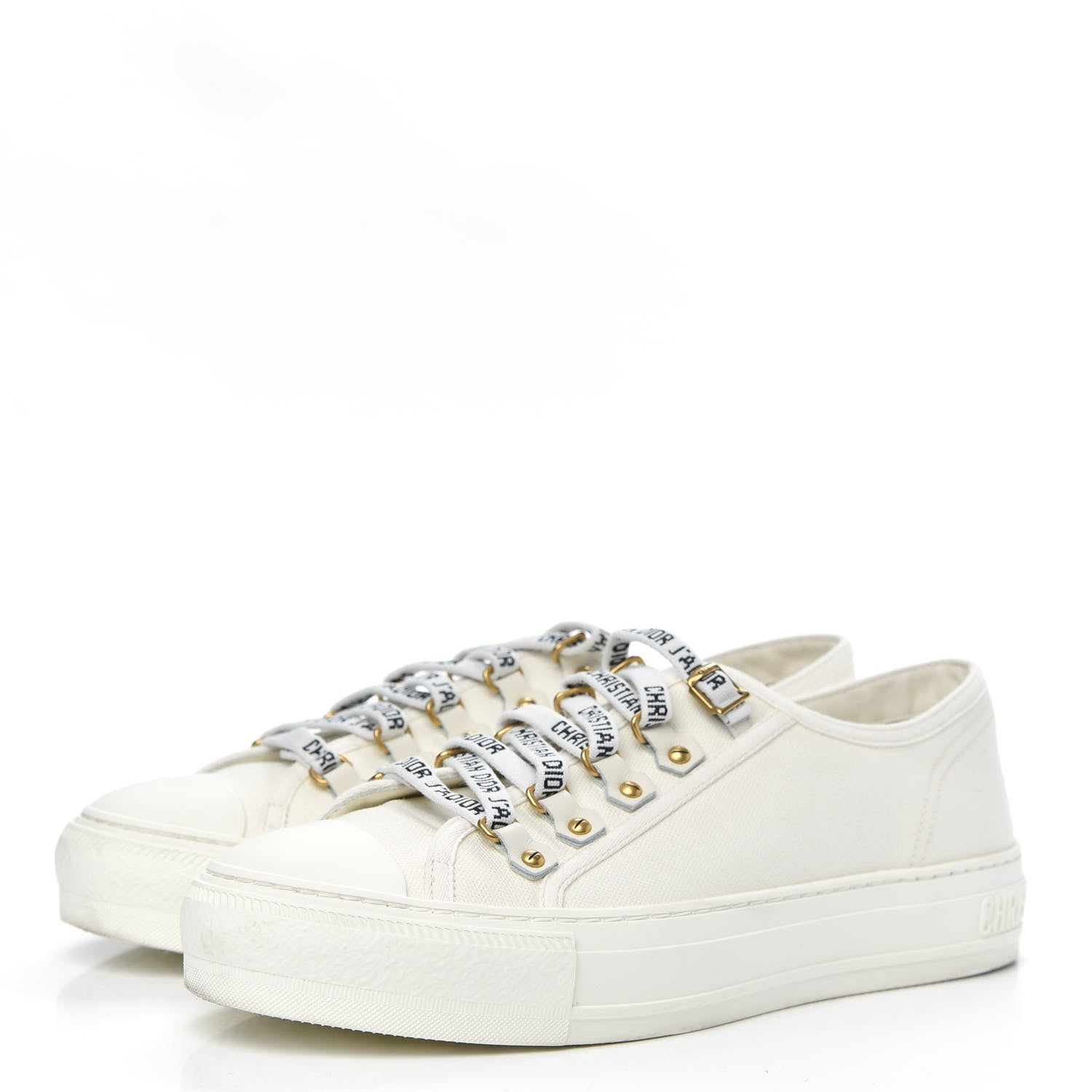 Christian Dior Canvas Walk'n Dior Low Top Sneakers 38.5 White 3 of 9