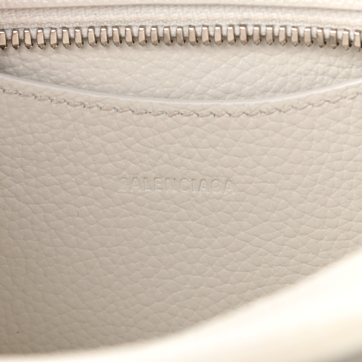 Grained Calfskin Neo Classic Silver Hardware Mini City White