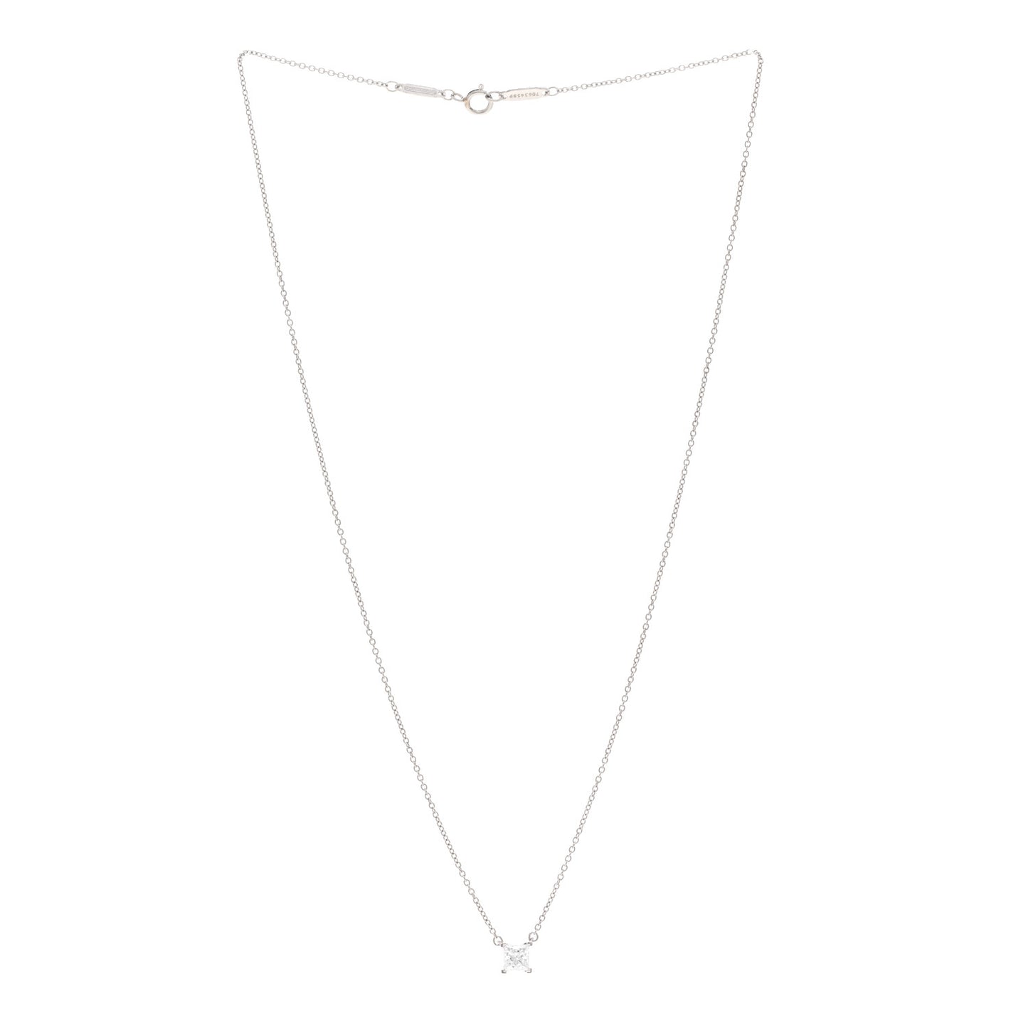 Platinum Diamond .47ct Solitaire Pendant Necklace