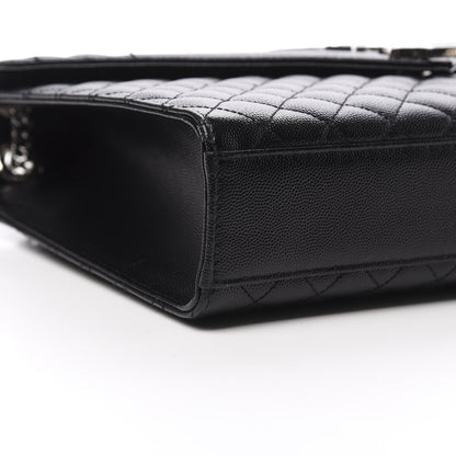 Saint Laurent Grain De Poudre Textured Mixed Matelasse Large Triquilt Monogram Satchel Black 9 of 12