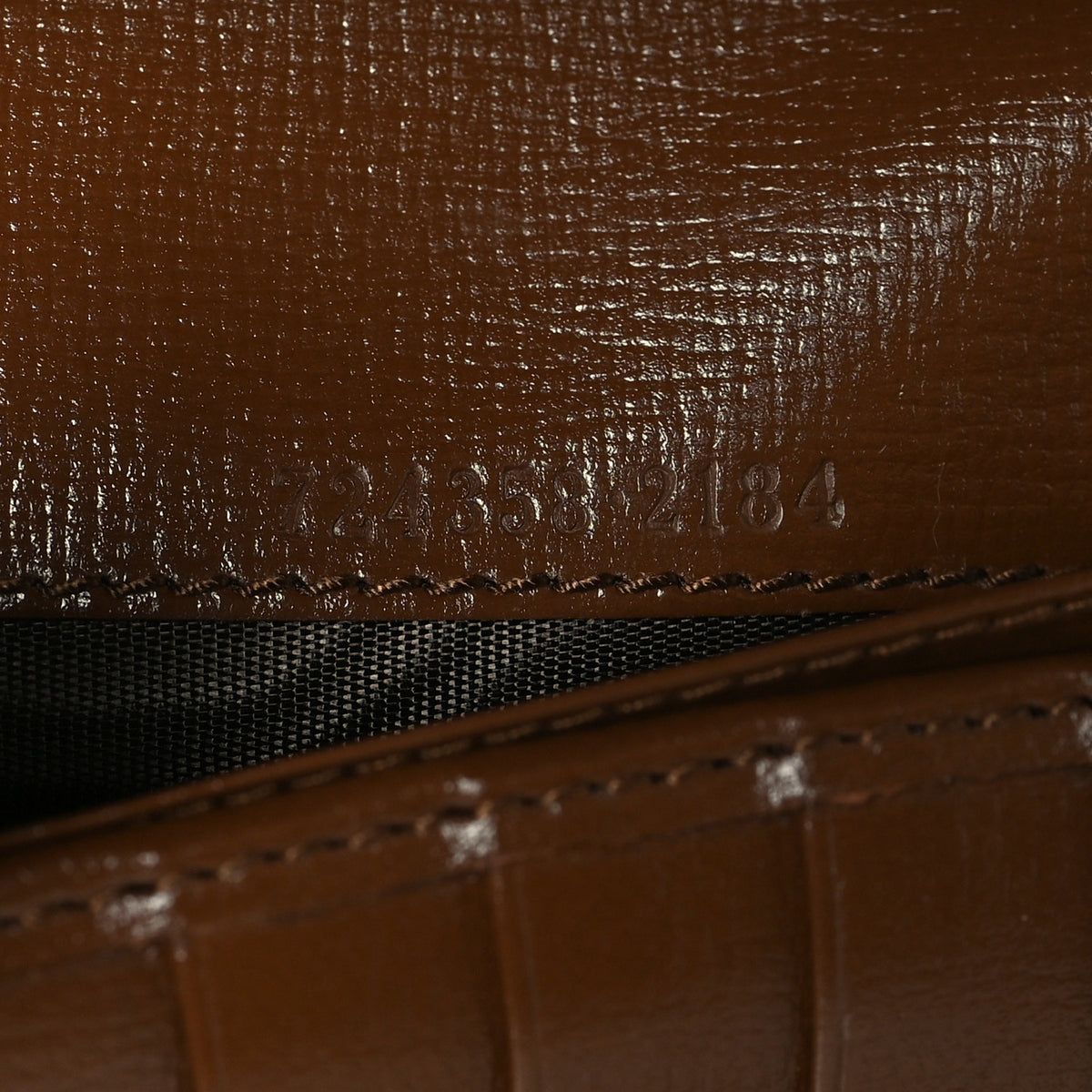 Gucci Supreme Monogram Textured Calfskin Retro Interlocking G Medium Wallet On Strap Beige Ebony Brown Sugar 7 of 10