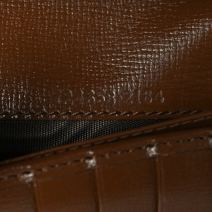 Gucci Supreme Monogram Textured Calfskin Retro Interlocking G Medium Wallet On Strap Beige Ebony Brown Sugar 7 of 10