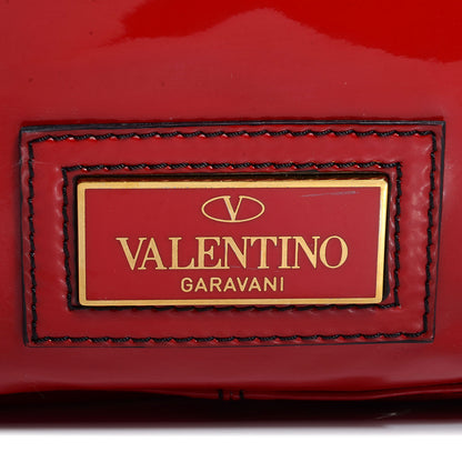 Valentino Garavani Patent Lacca Small Nuage Bow Hobo Red 8 of 8