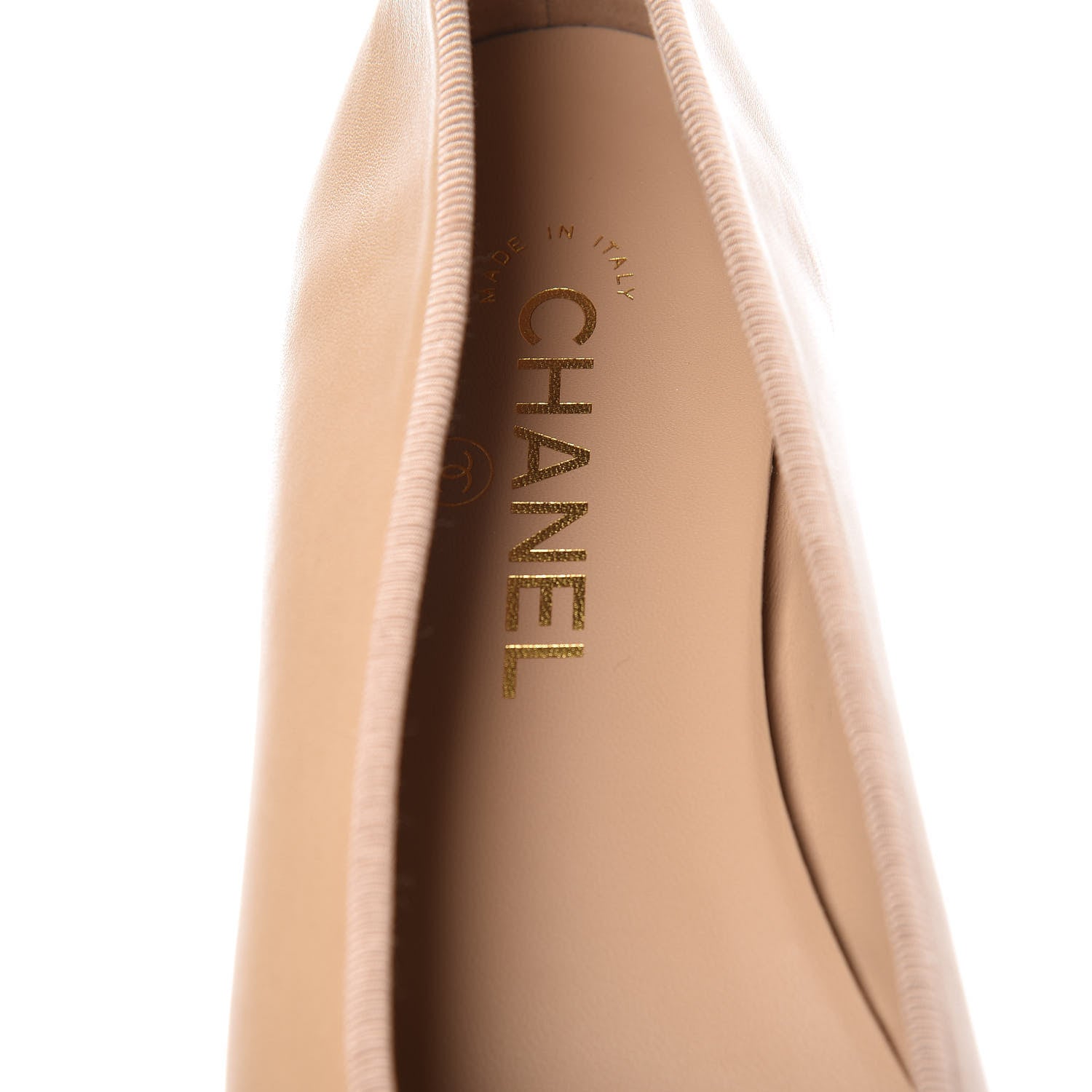 Chanel Lambskin Cap Toe CC Ballerina Flats 39 Beige 7 of 10