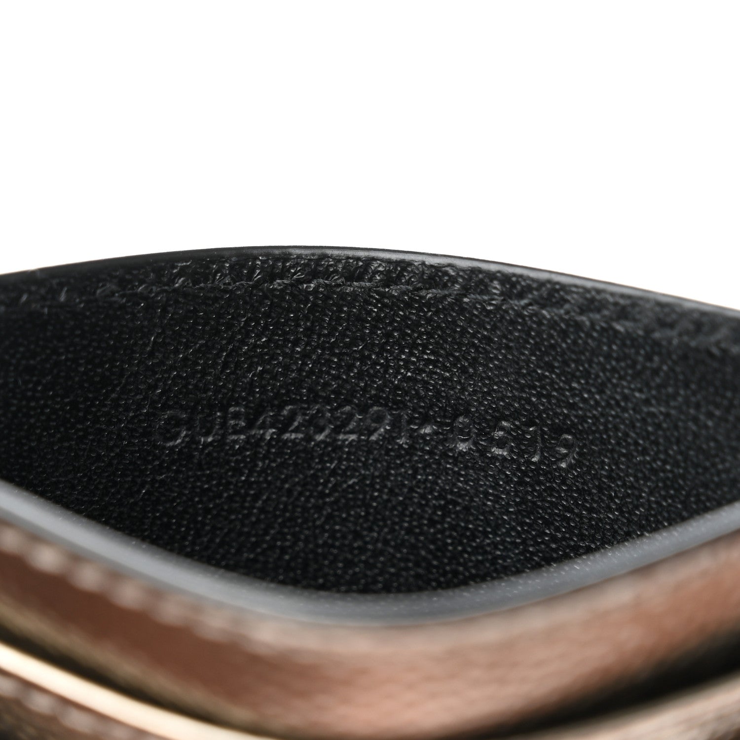 Saint Laurent Metallic Grain De Poudre Matelasse Chevron Monogram Credit Card Case Pewter 7 of 7