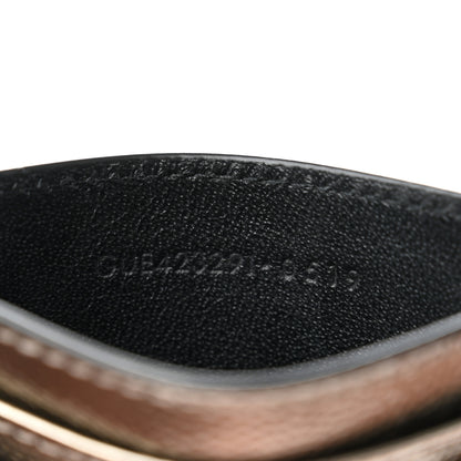 Saint Laurent Metallic Grain De Poudre Matelasse Chevron Monogram Credit Card Case Pewter 7 of 7