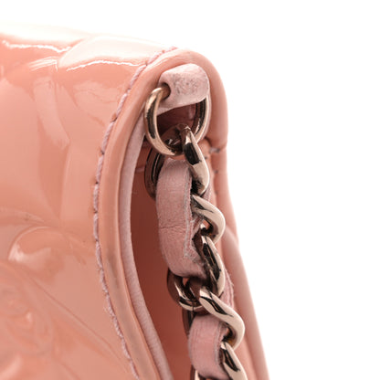 Chanel Patent Calfskin Camellia Embossed Flap Pochette Pink 13 of 13