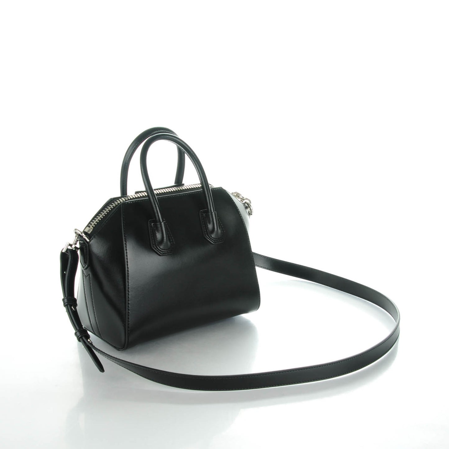 Shiny Lord Calfskin Mini Antigona Black