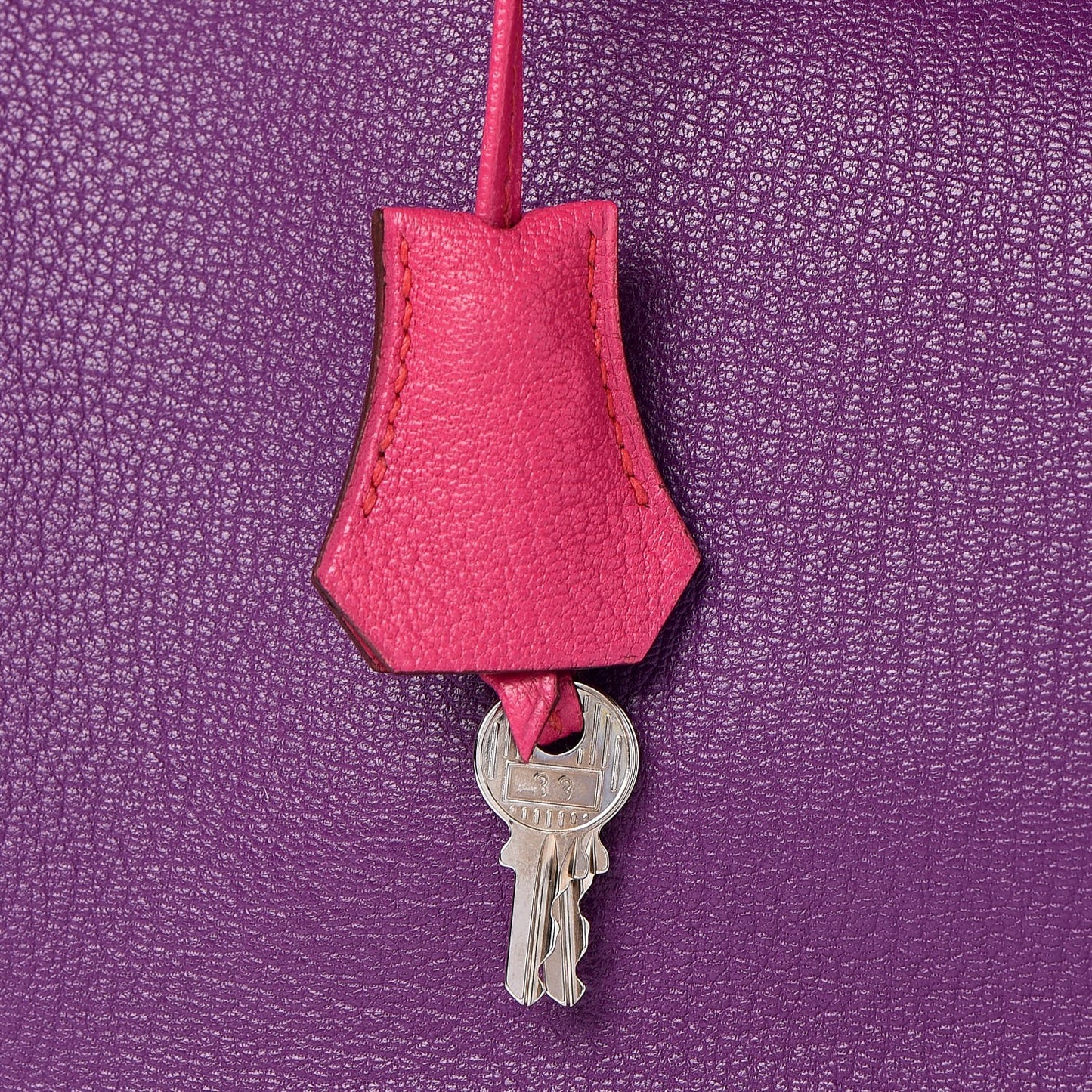Chevre Mangalore Bi-Color Horseshoe Birkin 35 Ultraviolet Rose Tyrien