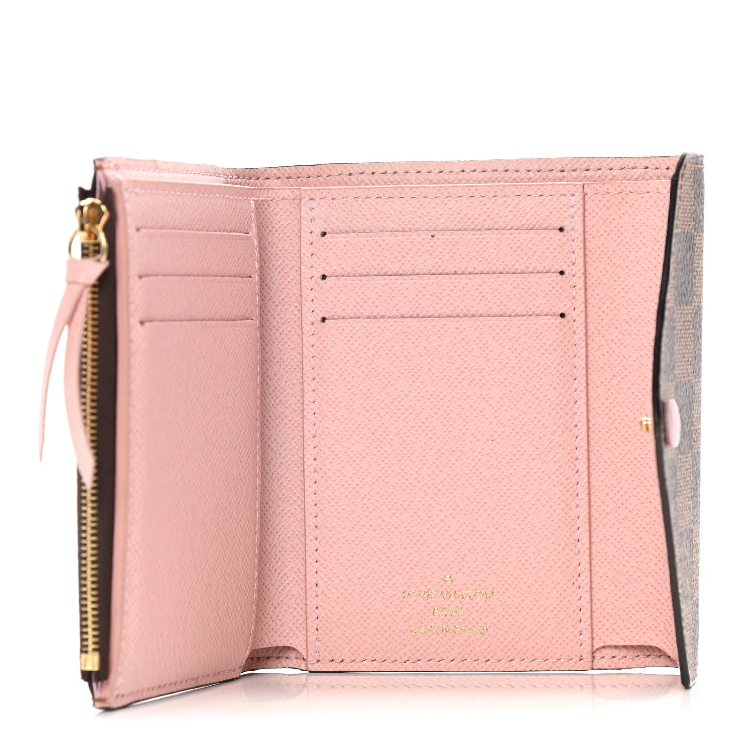 Louis Vuitton Damier Ebene Victorine Wallet Rose Ballerine 5 of 12